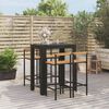 vidaXL Garden Bar Set Black PE rattan Standard Footrest Garden Bar Set