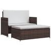 vidaXL Outdoor Furniture Set Brown PE Rattan 2-seater Modular