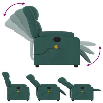 VidaXL Manual Recliner Chair - Dark Grey Fabric, Adjustable Backrest & Footrest, Side Pocket, Max Load 110kg