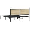 vidaXL Bed Frame Sonoma Oak Steel, Engineered Wood King Size Bed Frame