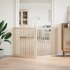 vidaXL Dog Gate Set of 2 Natural wood Poplar wood 63 in total length