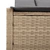 vidaXL Double Sun Lounger with Cushions Beige Poly Rattan