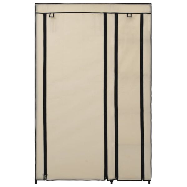 vidaXL Folding Wardrobe Cream Fleece fabric cover and steel tubes Large
