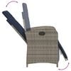 vidaXL Garden Dining Set Grey Poly Rattan Adjustable Footrests