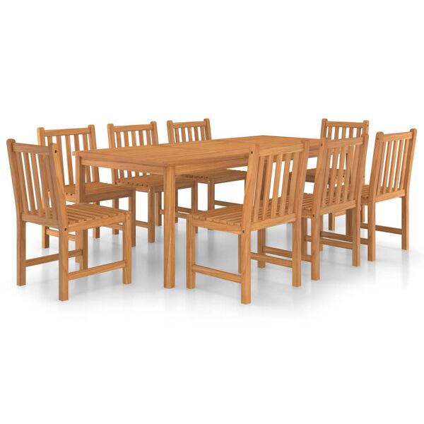 vidaXL Garden Dining Set Warm Brown Solid Teak Wood Large Durable