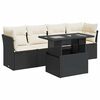 vidaXL Garden Sofa Set Black PE Rattan 5 Piece Set Height-Adjustable