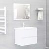 vidaXL Bathroom Furniture Set White Engineered Wood, Acrylic Medium