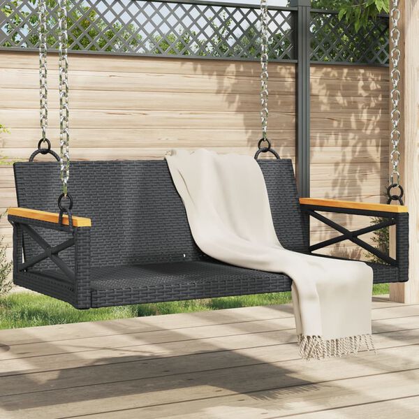 vidaXL Swing Bench Black