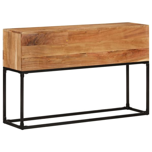 vidaXL Console Table Brown Solid Acacia Wood, Powder-Coated Iron 47.2 in