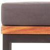 vidaXL Footrest Dark Grey Solid Acacia wood, Powder-coated steel