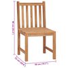 vidaXL Garden Chair Set of 2 Taupe Solid Teak Wood Standard Durable