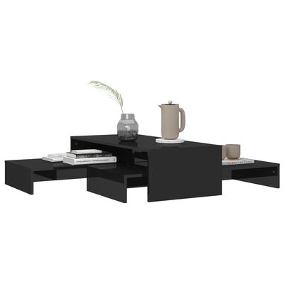 vidaXL Nesting Coffee Table Set High Gloss Black 39.4"x39.4"x10.4"