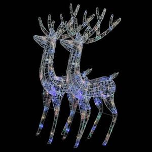vidaXL Christmas Reindeer Set of 2 Multicolor Acrylic XXL Lights
