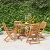 vidaXL Garden Dining Set Brown Solid Acacia wood Medium Foldable