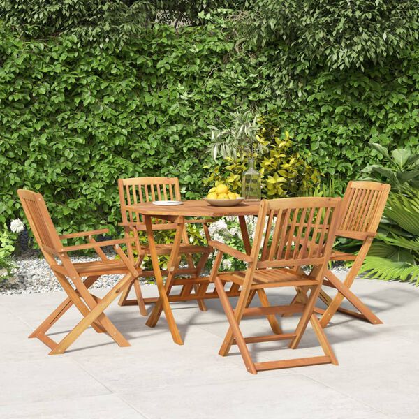 vidaXL Garden Dining Set Brown Solid Acacia wood Medium Foldable
