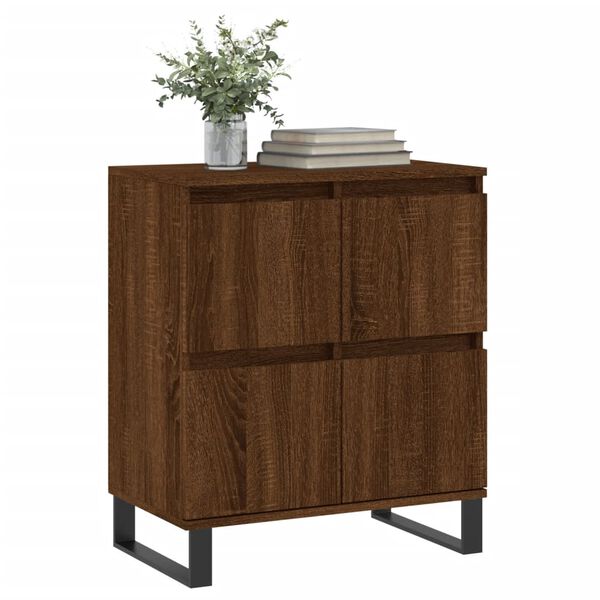 vidaXL Sideboard Brown Oak Engineered Wood, Iron Buffet Rectangular
