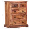 vidaXL Drawer Cabinet Light brown Solid Acacia wood 23.6x13.8x29.5 in