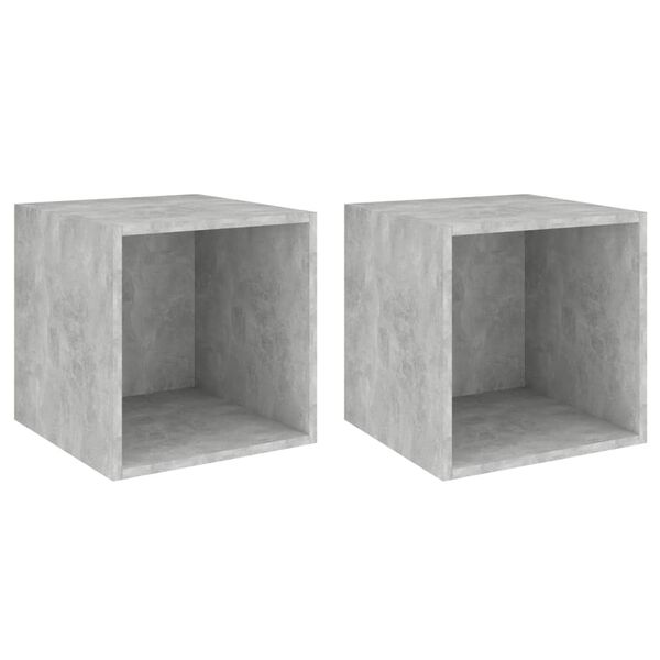 vidaXL Wall Cabinet Set of 2 Concrete grey Engineered wood Medium
