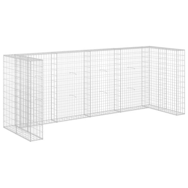 vidaXL Gabion Wall for Garbage Bins Galvanized Steel 126"x39.4"x47.2"