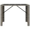 vidaXL Bar Table With Glass Top Grey, Black