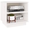 vidaXL Bedside Cabinet Set of 2 White Solid pinewood Medium