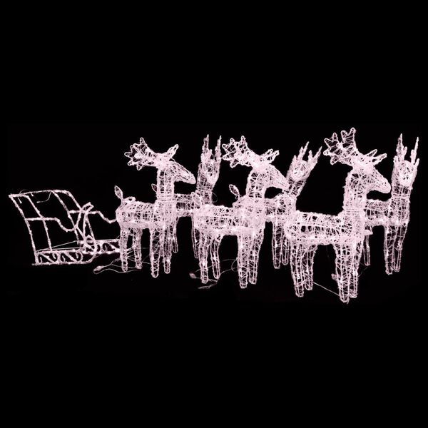 vidaXL Reindeer And Sleigh Christmas Decoration Warm white