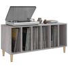 vidaXL Record Cabinet Grey Sonoma Engineered wood, Solid eucalyptus wood