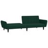 vidaXL Sofa Bed Dark Green Velvet (100% polyester), Wood, Plastic Medium