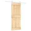 vidaXL Sliding Door with Hardware Set 31.5x82.7" Solid Wood Pine