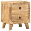 vidaXL Nightstand Rough Mango Solid Mango Wood 15.7x12.6x18.1 in