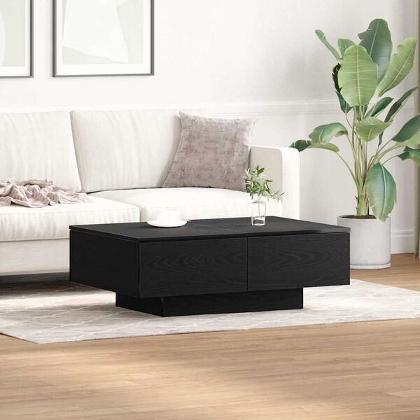 vidaXL Coffee Table Black Oak 35.43 x 23.62 x 12.20 in Engineered Wood
