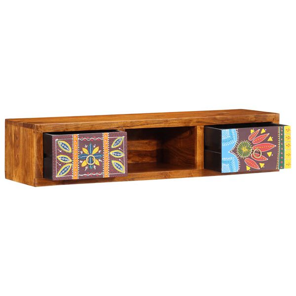vidaXL Wall-mounted TV Cabinet Multicolor Solid Acacia wood, Engineered wood