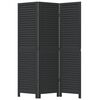 vidaXL Room Divider 3 Panels Black Solid Wood Paulownia