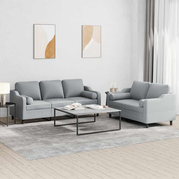 vidaXL Sofa Set Light Grey