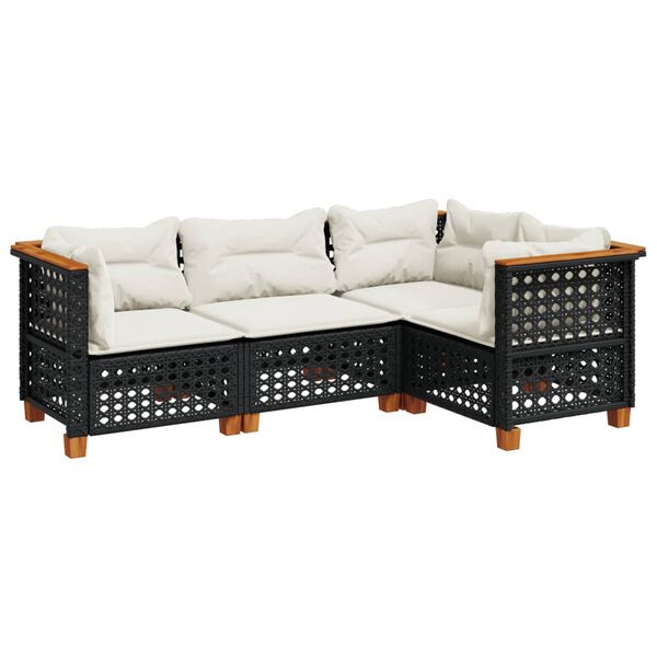vidaXL Garden Sofa Set Black