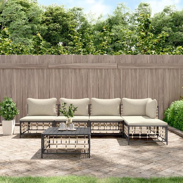 vidaXL Garden Lounge Set Anthracite, Beige