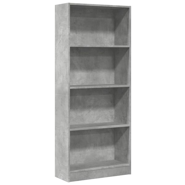 vidaXL Bookcase Concrete Grey Engineered Wood Tall Bookcase
