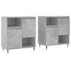 vidaXL Sideboard Set of 2 Concrete grey Engineered wood, metal