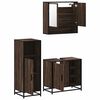 vidaXL Bathroom Furniture Set Brown Oak Engineered wood, Metal, Glass