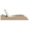 vidaXL Patio Sun Lounger Beige PE Rattan Standard