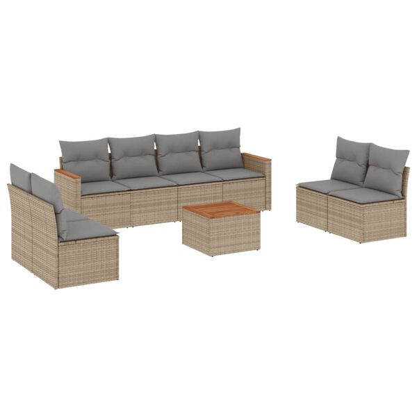 vidaXL Garden Sofa Set Beige, Light Grey