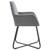 vidaXL Dining Chair Set of 2 Gray Velvet Medium Ergonomic