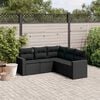 vidaXL Garden Sofa Set Black PE rattan, powder-coated steel 5 Piece