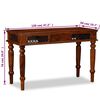 vidaXL Writing Table Brown Solid Acacia Wood Large Storage
