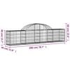 vidaXL Gabion Basket Set of 8 Silver Galvanized Iron Extra Large