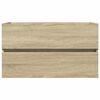 vidaXL Bathroom Furniture Set Sonoma oak, White Ceramic, Engineered wood