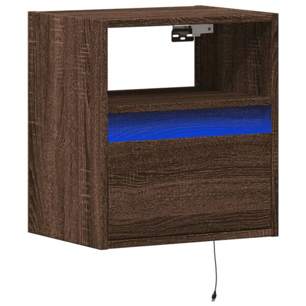 vidaXL TV Wall Cabinet Brown Oak Engineered Wood Compact TV Wall Cabinet