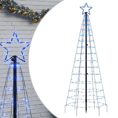 vidaXL Christmas Tree Light with Spikes 220 LEDs Blue 70.9"