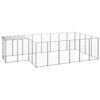 vidaXL Dog Kennel Silver Powder-coated steel 91.2 sq ft Durable