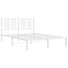 vidaXL Bed Frame White Powder-coated Steel Double Bed Frame